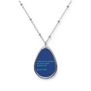 Silver and Blue Teardrop Pendant Necklace